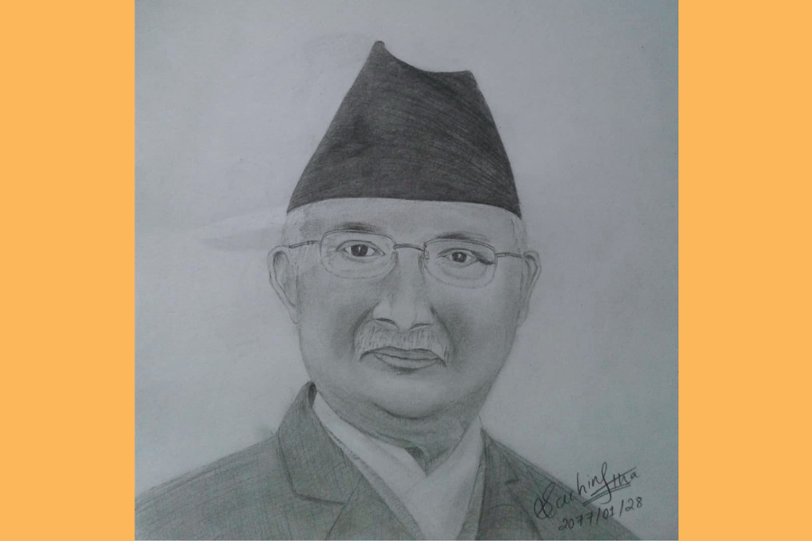 Sketch of Laxmi Prashad Devkota